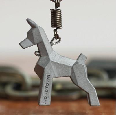 「复古重工风格钥匙扣」个性不锈钢配饰 商品图2