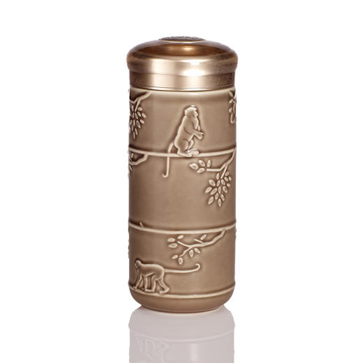 猴来居上随身杯 350ml 双层大容量 商品图0