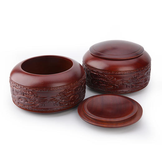 龙雕红木围棋罐 商品图2