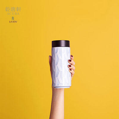 风和日丽随身杯（欣欣向荣）仿木纹盖  双层350毫升  可定制 商品图1