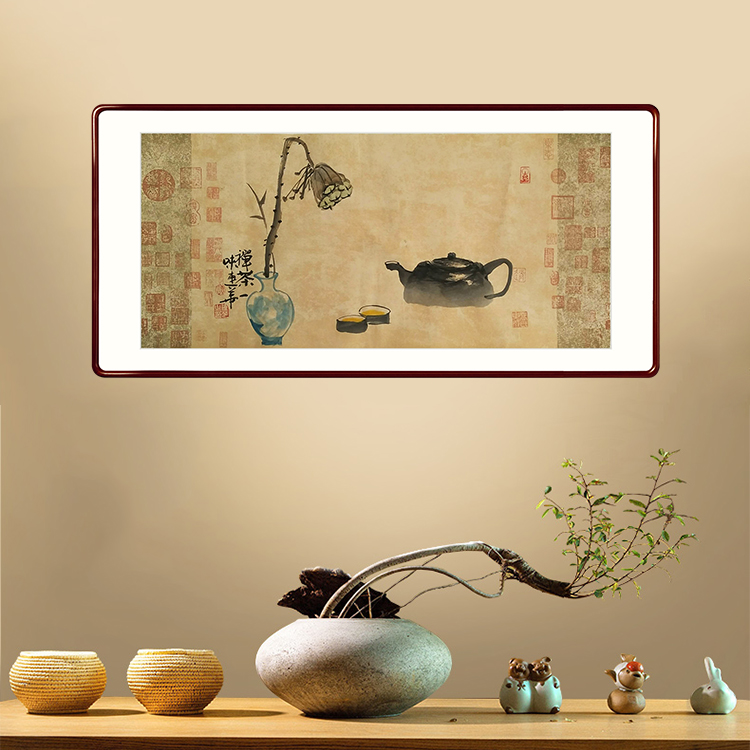 谭连华 国画 花鸟 《禅茶一味》 30x65cm 设色纸本软片 2018年