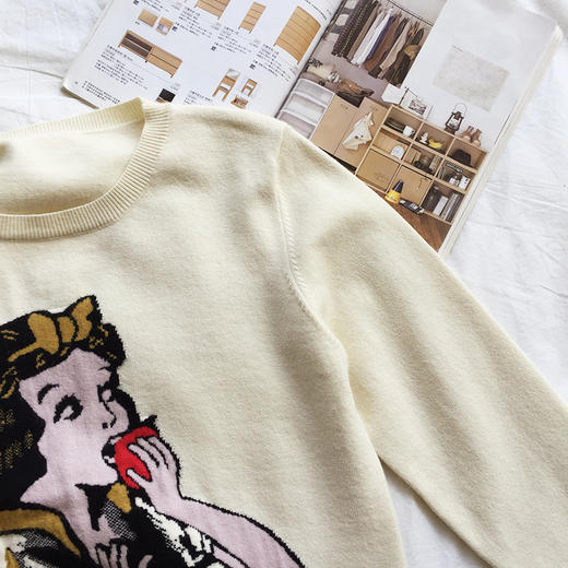 BXGZ童趣白雪公主提花套头针织衫网红同款长袖细毛  包邮+清仓不退 1月 商品图13