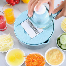 厨房多功能切菜神器 | 切菜、沥水、装菜三合一、9大功能，刨丝儿、磨蓉、、分离蛋清、还能榨汁