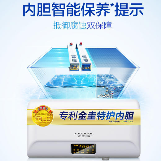 A.O.史密斯（A.O.Smith） 60升金圭内胆电热水器双棒速热保养提示 F560 商品图1