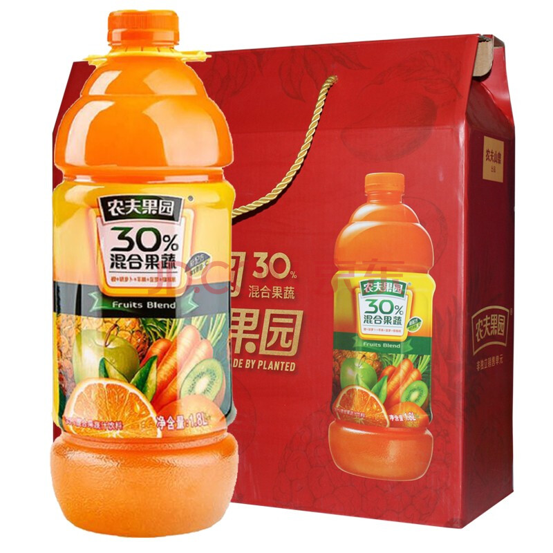 农夫果园30%混合果蔬汁1.8l*3瓶