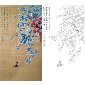 楚彦春竖幅复古风工笔花鸟白描底稿-绿萝-多种白描尺寸可选-CY09