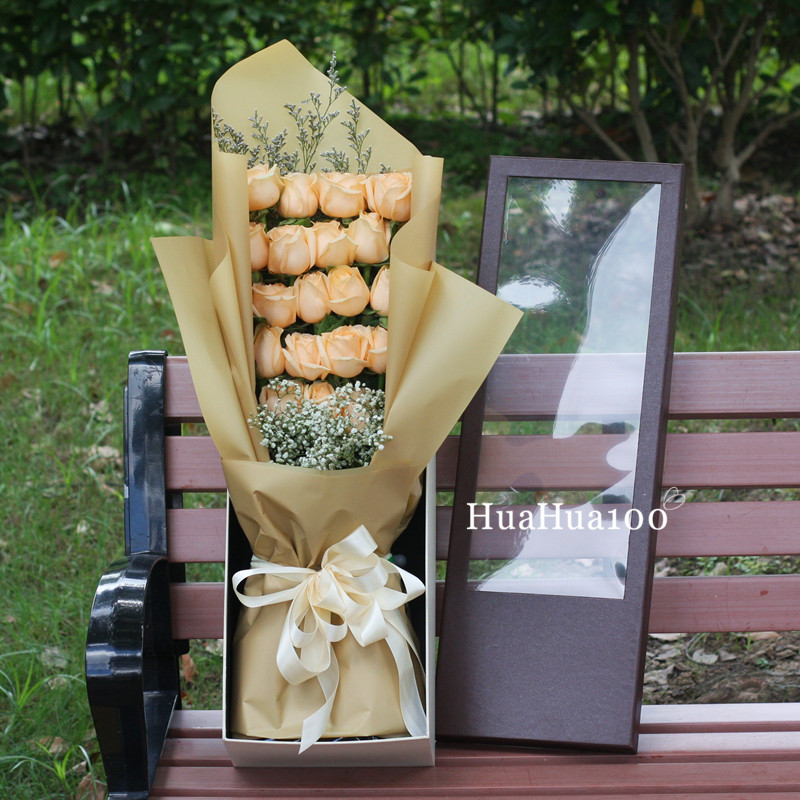 最爱的你D款丨19朵香槟玫瑰/盒