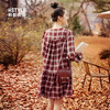 韩都衣舍2019春季新款韩版女装气质系带荷叶边格子连衣裙MR9037汩 商品缩略图1