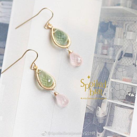 SpoiledBart Jewelry 葡萄晶粉晶双色耳环 商品图2