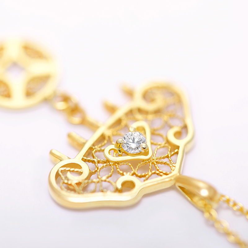 2019 金猪系列手工金饰 非遗工艺 18k金花丝镶嵌 吉年