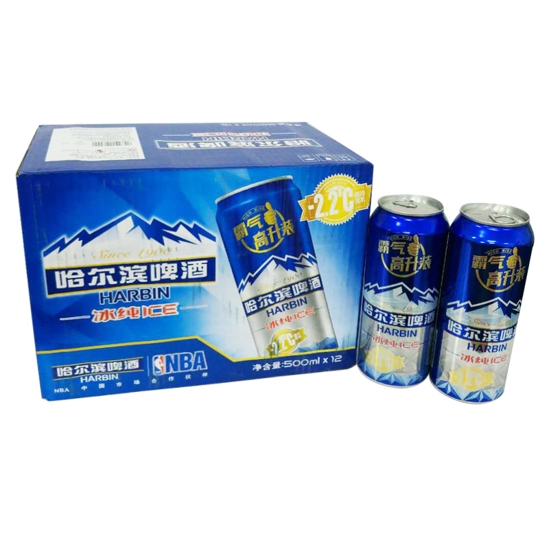 哈尔滨冰纯啤酒500ml*12听/箱