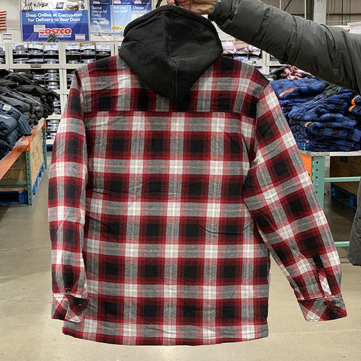 19年冬季新款 BOSTON TRADERS 男士校园风连帽假两件衬衫棉服外套 商品图3