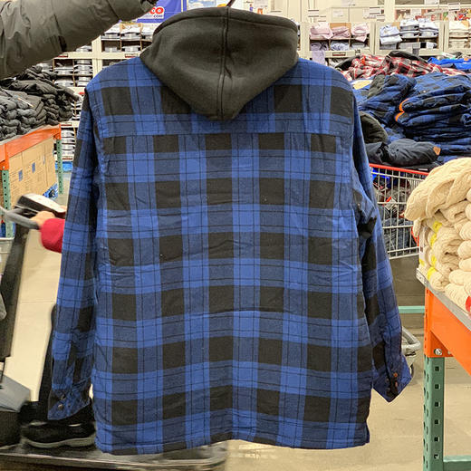 19年冬季新款 BOSTON TRADERS 男士校园风连帽假两件衬衫棉服外套 商品图1