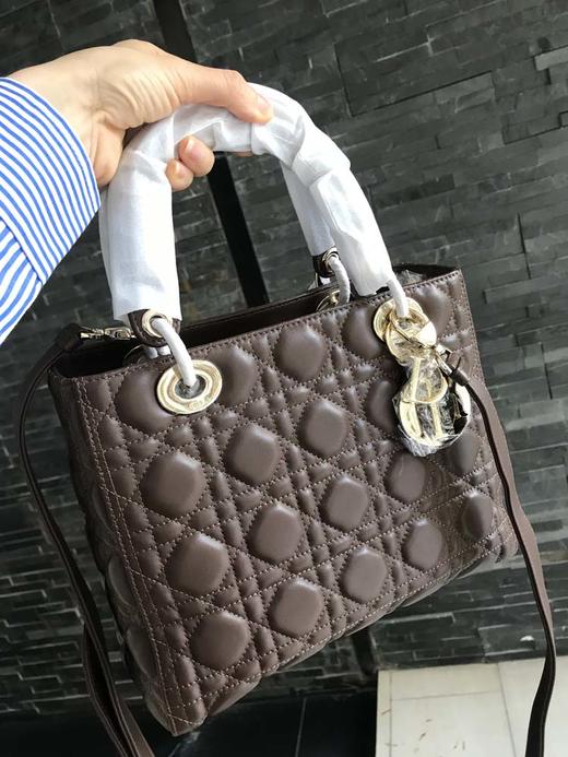 dior戴妃包五格巧克力色 24cm 商品图1
