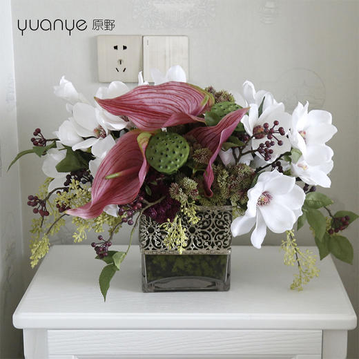 原野自然风混搭花艺仿真花假花 高档酒店客厅装饰花花瓶花艺摆件 商品图1