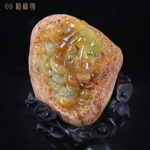 【如意龙】带皮翡翠摆件  BJ507101 商品图1