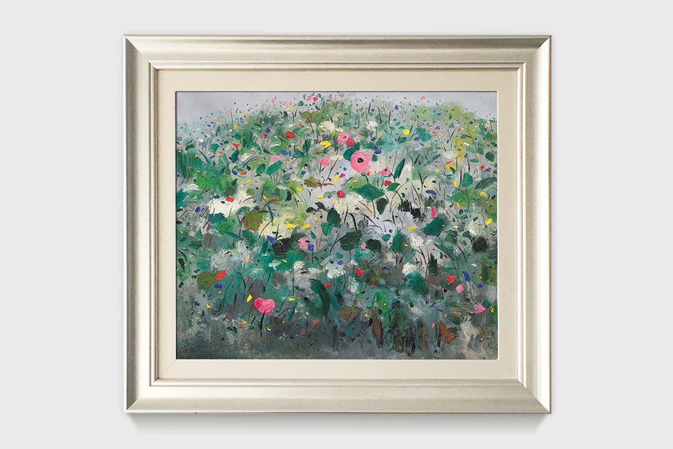 吴冠中|《山花》——综合版(油画）