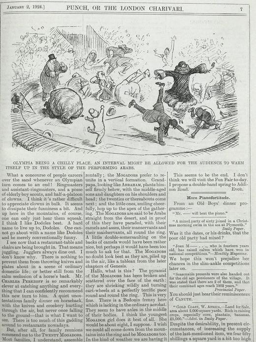 英国讽刺漫画杂志《笨拙》 1924年1-6月期刊 超千余幅漫画插图 漆面精装大16开 商品图5