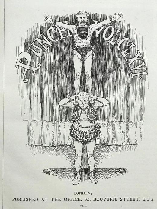英国讽刺漫画杂志《笨拙》 1924年1-6月期刊 超千余幅漫画插图 漆面精装大16开 商品图2