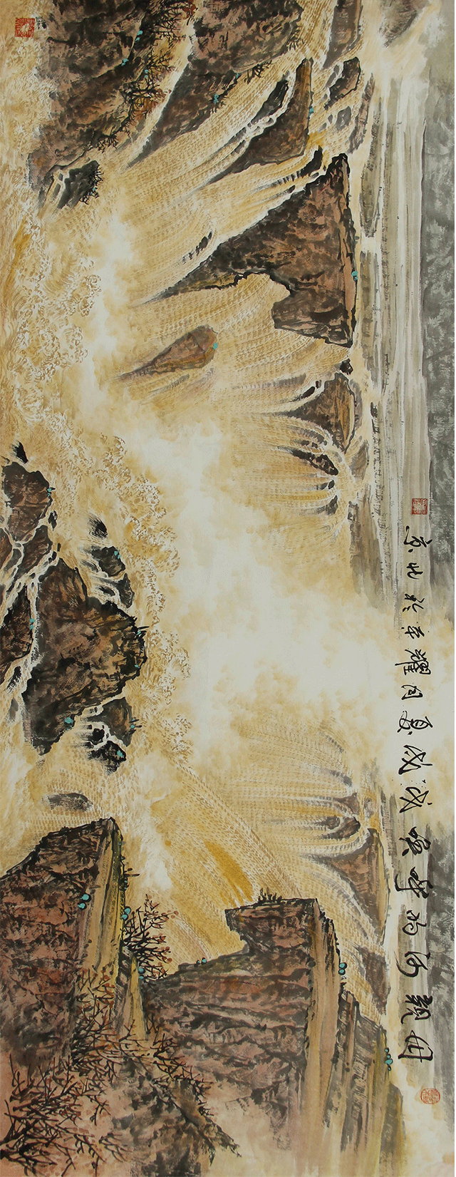 杨耀平老师作品44315.母亲河的呼唤 180x70cm 约11.