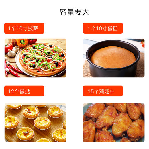 北美电器（ACA） 电烤箱家用 40L电子式 高端智能背部大热风 背部涡轮热风循环独立控温GT400 40升 GT400 商品图2
