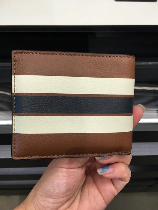 国内现货 COACH/蔻驰 男士新品条纹真皮钱包F75399 商品图0