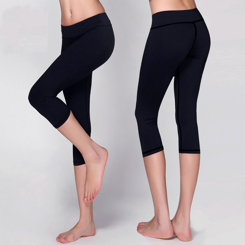 2019新款瑜伽裤女春夏锦纶紧身弹力七分裤修身显瘦跑步健身裤透气09032