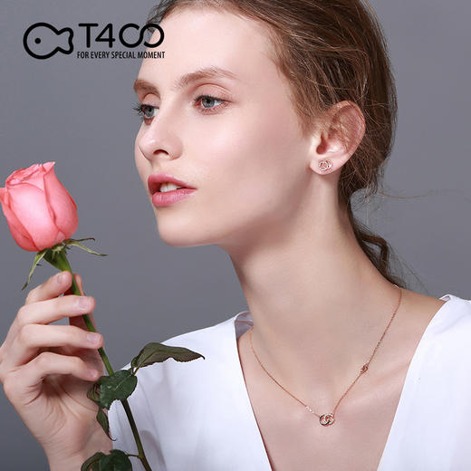 T400双C字母纯银小耳钉女气质韩国个性2018新款韩版学生简约时尚 商品图3