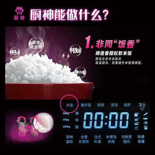 北美电器（ACA）面包机全自动家用 厨神 一机八能面点电饭煲AB-IPN16 商品图2