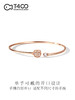 T400开口手镯女四叶草镶施华洛世奇纯银简约学生网红森系玫瑰金 商品缩略图3