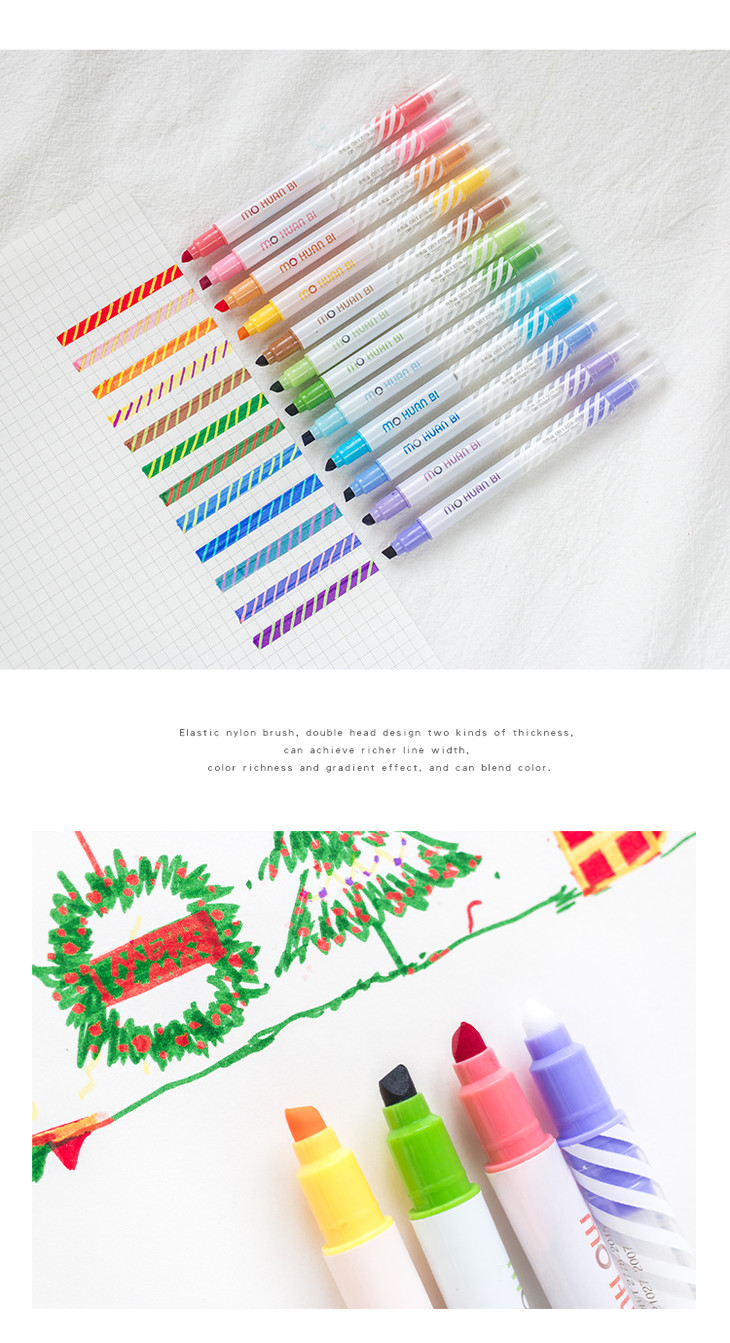 本小姐 创意变色荧光笔 小学生美术绘图彩色笔标记备注记号笔文具