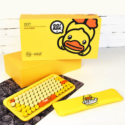 LOFREE/洛斐 小黄鸭 B.Duck DOT圆点蓝牙机械 无线复古键盘青轴 商品图4