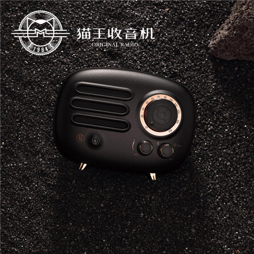 猫王收音机FY101BK猫王radiooo铸造黑无线蓝牙音箱音响复古收音机便携式低音炮创意小音响蓝牙播放器家用户外 商品图2