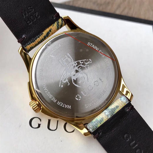 原单品质Gucci 古驰G-Timeless系列 中性腕表，新款老虎🐯面，手工工艺，精致独特～表径37mm，男女皆可佩戴！原装瑞士石英机芯，全套专柜包装。 商品图7