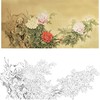 楚彦春横幅复古风工笔花鸟白描底稿-牡丹-多种白描尺寸可选-CY14 商品缩略图0