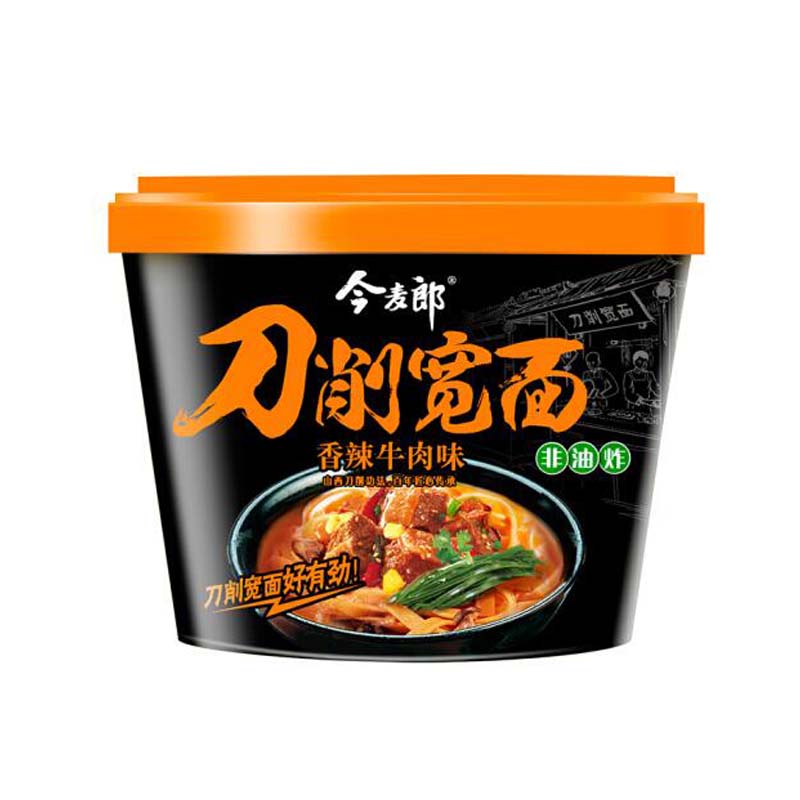 今麦郎 方便面 刀削宽面 香辣牛肉味整箱12桶