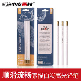 中盛画材白色素描高光铅笔绘画软炭笔中白炭笔绘画铅笔艺考写生用