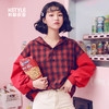 韩都衣舍2019春装新款女装韩版潮学生宽松连帽上衣卫衣JW13063筱 商品缩略图0