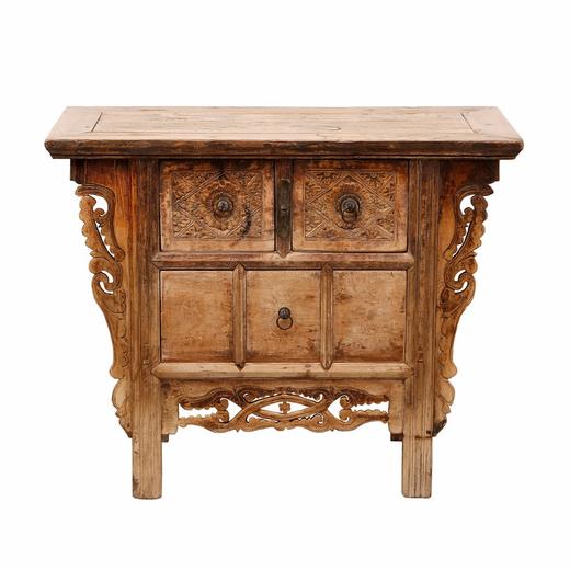 清晚期榆木古董家具三屉桌闷桌玄关柜QQ17080013Antique Elm wood Cabinet 商品图1