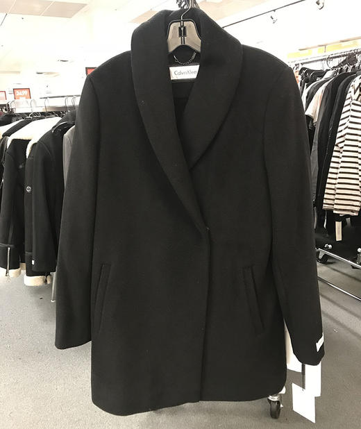  Calvin Klein/CK 女士保暖纯色羊毛混纺大衣外套 商品图0