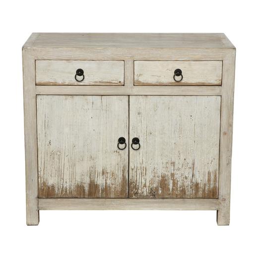 新仿松木新中式二屉二门柜中号柜做旧柜子QQ18050025 Newly made Pine wood Cabinet 商品图1