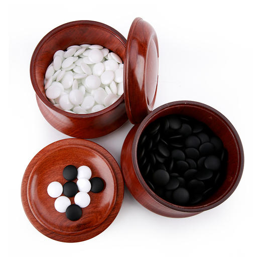 凤凰碁石配香花梨本因坊型罐 商品图2