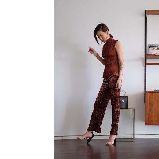 crushed velvet tailored trousers 商品图2