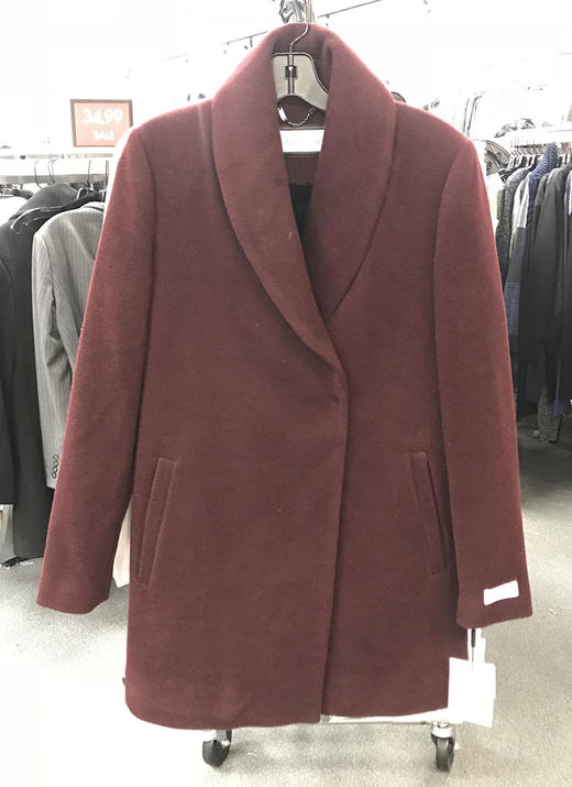  Calvin Klein/CK 女士保暖纯色羊毛混纺大衣外套 商品图2