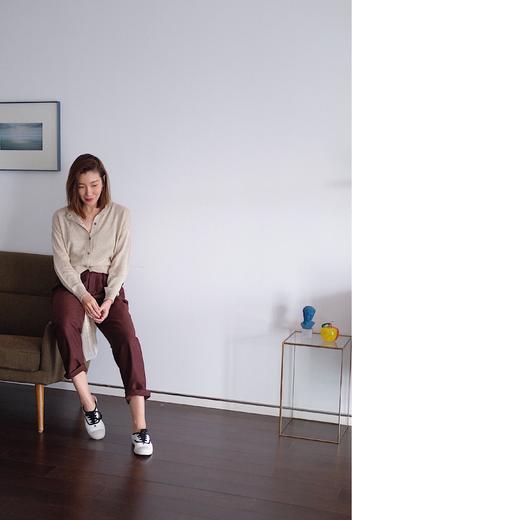 Croped linen cardigan 商品图1