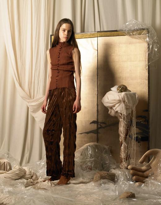 crushed velvet tailored trousers 商品图0