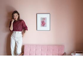 Cropped open knit sweater