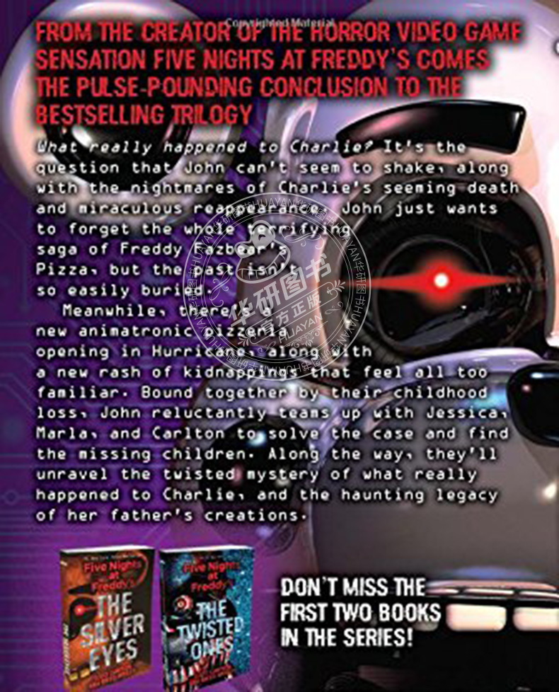 玩具熊的五夜后宫英文原版five Nights At Freddys 第四个衣柜the Fourth Closet 英文小说玩具熊的五夜惊魂英文版进口书 华研外语