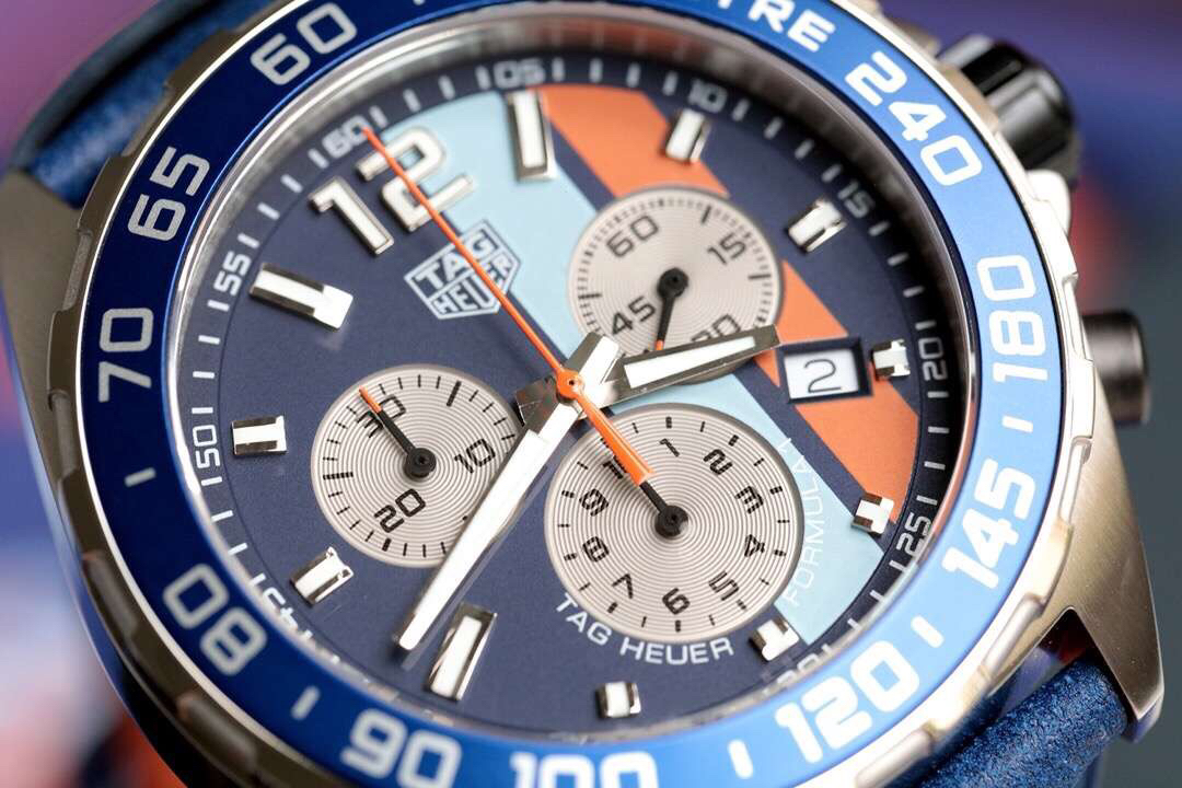 原单品质 tagheuer 泰格豪雅 f1系列gulf特别版 石英男士腕表 正品货!