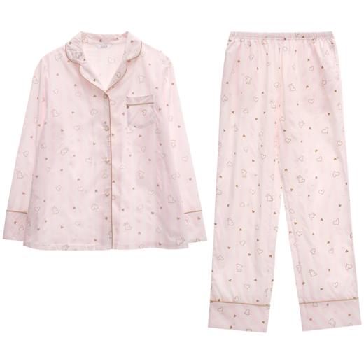 雅黛丽家居服19春款女新品长袖开扣长裤套装睡衣YJ91009 商品图1